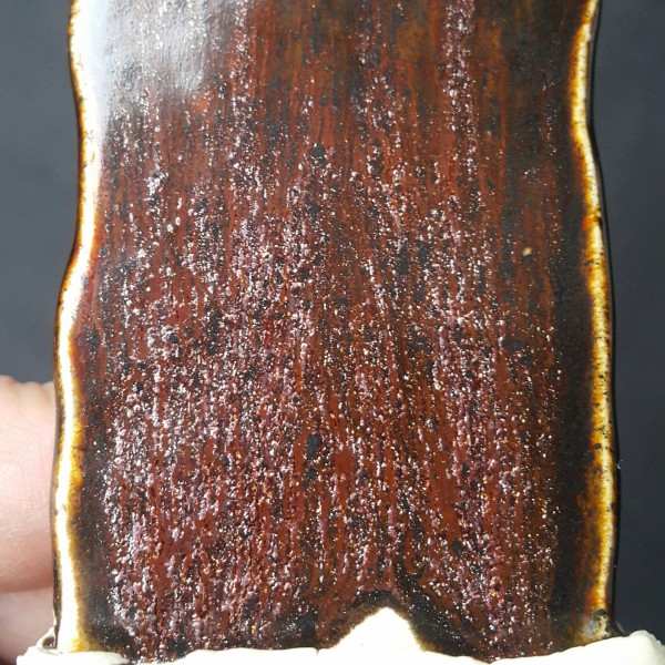 Aventurine glaze with iron platelet crystals